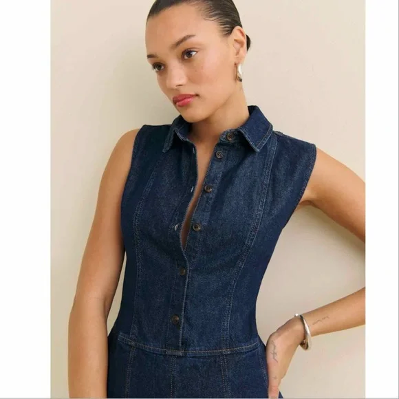 Reformation Denim Blue Dress - Picture 3 of 7
